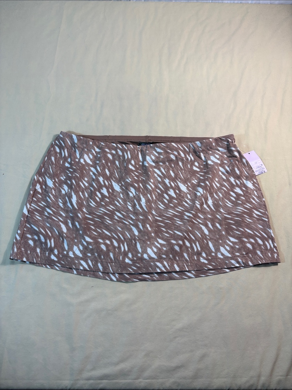 Wild Fable Brown Fawn Deer Print Athletic Casual Mini Skort Size XXL NWT